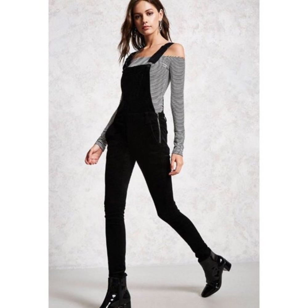 Black Corduroy Overalls